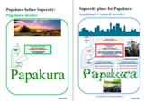 Thumbnail of poster 'Who decides for Papakura?' Links to the poster in PDF format.